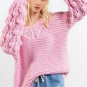 POL Chunky Knit Sweater Balloon Sleeves size small (oversized)